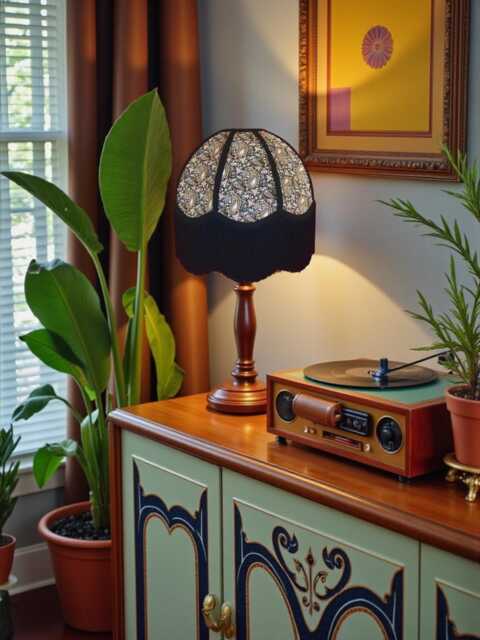Handmade Black Paisley Fabric Lampshade With Fringe, British Design, Handmade For Table & Floor Standard Lamp Shades, Ceiling Lights - image 1