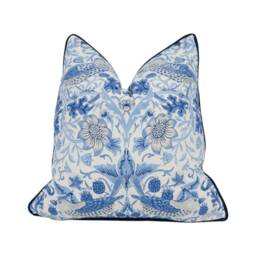 William Morris - Strawberry Thief Woad Iconic Cheeky English Bird Designer Cushion Cover Handmade Home D??cor Luxury Throw Pillow - thumbnail 1
