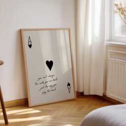 The Cards That Are Dealt Ace Of Hearts Motivational Quote Print Inspirational Wall Art - thumbnail 3