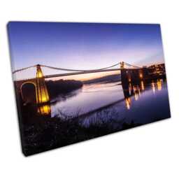 Menai Suspension Bridge Wall Art Print Grog Y Borth Anglesey Home Office Decor - thumbnail 1