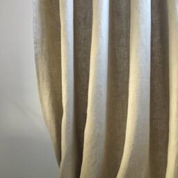 Natural Linen Tie Top Curtain Panel, Burlap Window Drapes - thumbnail 3