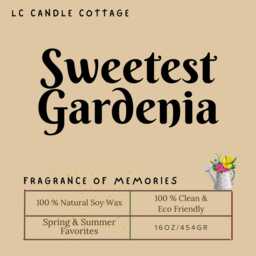 Summer Favorite Handmade Gardenia Soy Candle With Essential Oils - Aromatherapy Decor - thumbnail 4