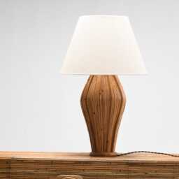Classic Rattan Table Lamp, Handcrafted, Bedroom, Living Room Lighting - thumbnail 3