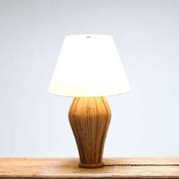 Classic Rattan Table Lamp, Handcrafted, Bedroom, Living Room Lighting - thumbnail 4