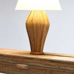 Classic Rattan Table Lamp, Handcrafted, Bedroom, Living Room Lighting - thumbnail 2