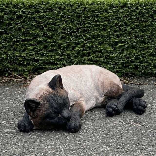 Concrete Siamese Cat Statue Garden Sculpture Siamese Decoration Outdoor Kitten Ornament Cat Lover Gift Cement Animal Figurine - image 1