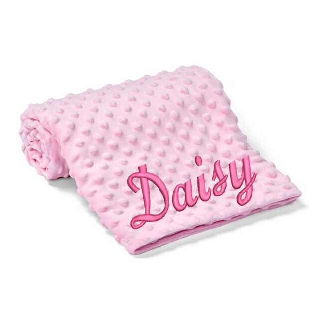 Personalized Baby Blanket Hand Embroidered Name, Soft Polyester - image 1