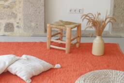 Large Orange Rug 170x240 cm, Area Rug, Living Room Bohemian Kids Contemporary Aesthetic Colored
