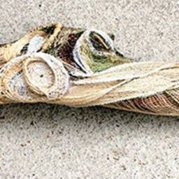 Embroidery in Relief On Wood, Decorated Branch, Textile Art, For Interior Decoration, Gift Idea - thumbnail 2