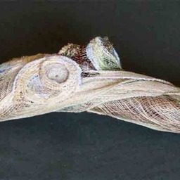 Embroidery in Relief On Wood, Decorated Branch, Textile Art, For Interior Decoration, Gift Idea - thumbnail 3