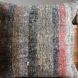 Vintage Handwoven Kilim Pillow Cover - Turkish Sofa Cushion - 50cm - thumbnail 2