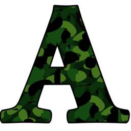 Camo Alphabet Sticker - Peel & Stick Letter - A Wall Decal Military Camouflage Pattern Reusable Fabric Material Vwaq-1999 - thumbnail 2