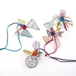 Geometric Hanging Micro Sculpture Circle Disc Line Wire Art Decor Colorful Design - thumbnail 4