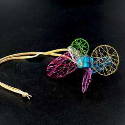 Geometric Hanging Micro Sculpture Circle Disc Line Wire Art Decor Colorful Design - thumbnail 3