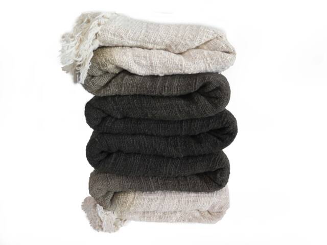 Handwoven Ombre Cotton Throw Blanket, Bohemian Decor - 94x47 - image 1