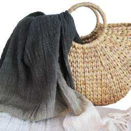 Handwoven Ombre Cotton Throw Blanket, Bohemian Decor - 94x47 - thumbnail 3