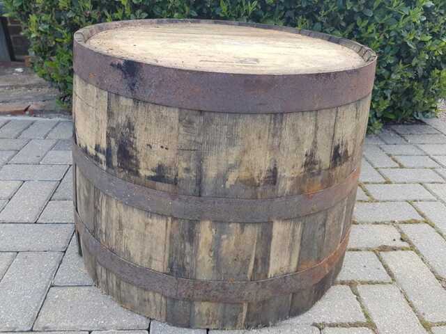 Flat Top Oak Whiskey Barrel - Ideal Garden Table, Coffee Table , Side Stand, Patio Drinks - image 1