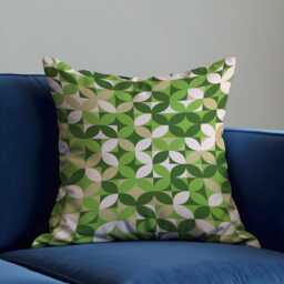 Green Geometric Cushion Cover, Mid Century Modern Leaf Pattern Decorative Throw Pillow Case For Sofa Living Room - thumbnail 3