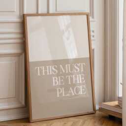 This Must Be The Place, Daily Affirmations Poster, Minimalist Decor, Cute Livingroom Print, Beige & White Wall Art, Simply Home Art - thumbnail 1