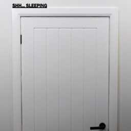 Shh... Sleeping Door Topper - Baby Sleeping Sign Black Acrylic Nursery & Kids Bedroom Decor Quiet Please Nap Time - thumbnail 2
