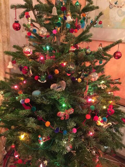 Pom Tree Garland, Make Your Garden Burst With Colour, Decorate Christmas Tree, Ships From Usa - image 1