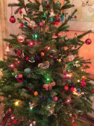 Pom Tree Garland, Make Your Garden Burst With Colour, Decorate Christmas Tree, Ships From Usa - thumbnail 1