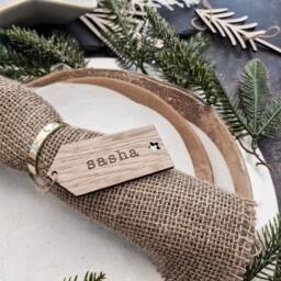 Personalised Christmas Place Name Gift Tag Wooden Decoration - thumbnail 2