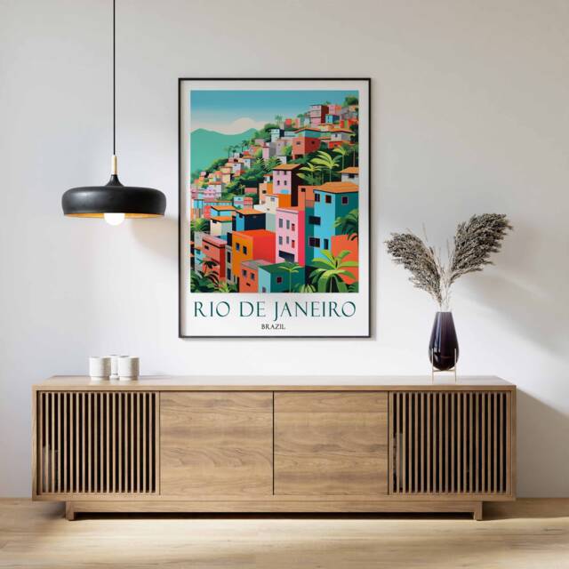 Rio De Janeiro Travel Print, Poster, Brazil Wall Art, Decor, Landscape Gift, Vintage Art - image 1