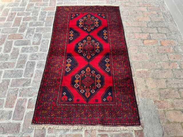 3x6 Afghan Baluchi Wool Rug - Hand-Knotted Tribal Carpet Natural Vegetable Dyed Oriental Accent For Entryway, Bedroom Or Office Giftable - image 1