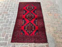 3x6 Afghan Baluchi Wool Rug - Hand-Knotted Tribal Carpet Natural Vegetable Dyed Oriental Accent For Entryway, Bedroom Or Office Giftable - thumbnail 1