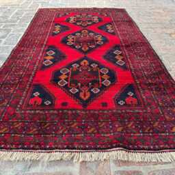 3x6 Afghan Baluchi Wool Rug - Hand-Knotted Tribal Carpet Natural Vegetable Dyed Oriental Accent For Entryway, Bedroom Or Office Giftable - thumbnail 2