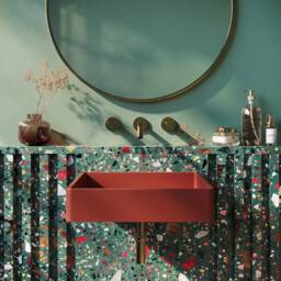 35 Colors - Handcrafted Concrete Wall Mounted Sink Lily Sq - thumbnail 2