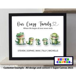 Crocodile Family Portrait Personalised Picture Framed Print Friend Husband Wife Mum Dad Grandparents Son Daughter Birthday Fathers Day Gift - thumbnail 3