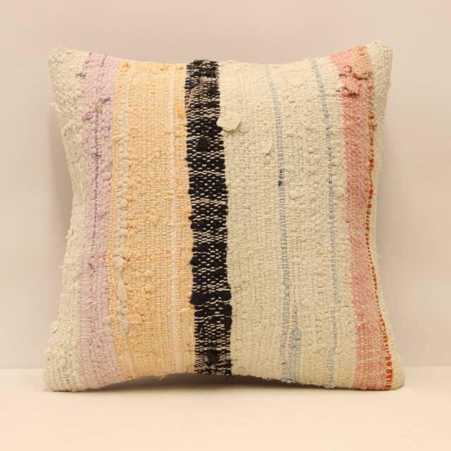 Ethnic Pillow 16x16 Inch - 40x40 cm Decorative Boho Interior Design Retro Home Decor Pillowcover Natural Dyekilim Cushion 4Kf-345 - image 1