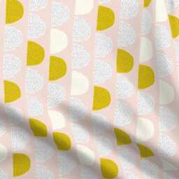 Blush & Mustard Sheets - Moon Phases By Littlesmilemakers Scandi Retro Modern Abstract Cotton Sateen Sheet Set Bedding Spoonflower - thumbnail 4