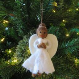 Black Christmas Angel - Decoration Handmade Fair Trade Eco Friendly Silk Biodegradable - thumbnail 3