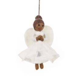 Black Christmas Angel - Decoration Handmade Fair Trade Eco Friendly Silk Biodegradable - thumbnail 2