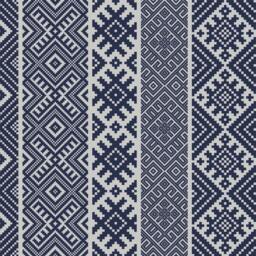 Kilim Rug, Kilim Pattern, Boho Style, Boho Decor, Decorative PVC, Vinyl Mat, Linoleum Rug - Dark Blue With Gray K-111