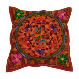 Suzani Embroidery Cushion Covers Indian Handmade Pillow Case Woolen Embroidered Bohemian Decor Look Square Mandala Cushions