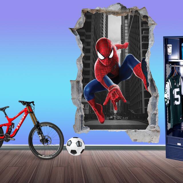Spiderman Hero Character Wall Sticker Art Poster Mural Transfer Decal Print Living Kids Room Home Nursery Office Shop Decor Id593 - image 1