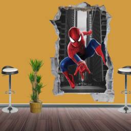 Spiderman Hero Character Wall Sticker Art Poster Mural Transfer Decal Print Living Kids Room Home Nursery Office Shop Decor Id593 - thumbnail 3