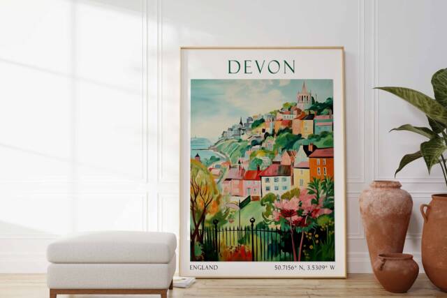 Devon Print, Poster, Wall Art, Art Artwork, Photo, Travel, Decor, Photography - image 1