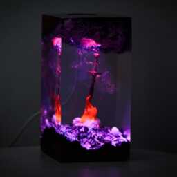 Limited Handcrafted Bonfire Resin Lamp - Inspired By The Flame Of Da.rk Sou.l Fantasy Epoxy Art Light, Gaming Gift - thumbnail 3