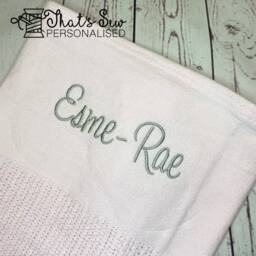 Personalised Embroidered Cellular Baby Blanket New Gift Christening Shower Keepsake - thumbnail 2