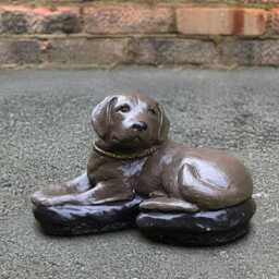 Outdoor Labrador Statue Concrete Retriever Sculpture Stone Dog Figurine Cement Pet Ornament Memorial Decoration Lover Gift - thumbnail 3