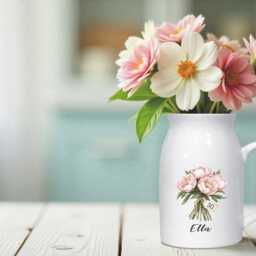 Personalised Birth Flower Jug Vase For A 30Th Milestone Birthday - Unique Gift For Sister, Friend, Daughter Or Granddaughter - thumbnail 2