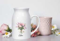 Personalised Birth Flower Jug Vase For A 30Th Milestone Birthday - Unique Gift For Sister, Friend, Daughter Or Granddaughter - thumbnail 1