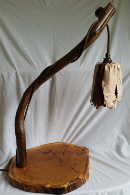 Another Unique Lamp Made From Naturaly Weathered Wood. The Shade Is Hand Sculpted To Resemble Rags & Painted - image 1