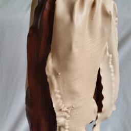 Another Unique Lamp Made From Naturaly Weathered Wood. The Shade Is Hand Sculpted To Resemble Rags & Painted - thumbnail 2