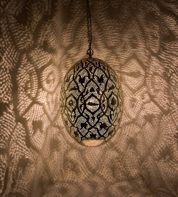 Moroccan Egg Lamp Brass Pendant Light, Handmade Oriental Hanging Lamp, Gold Lampshade, Home Decor Lighting & Ceiling Light - image 1